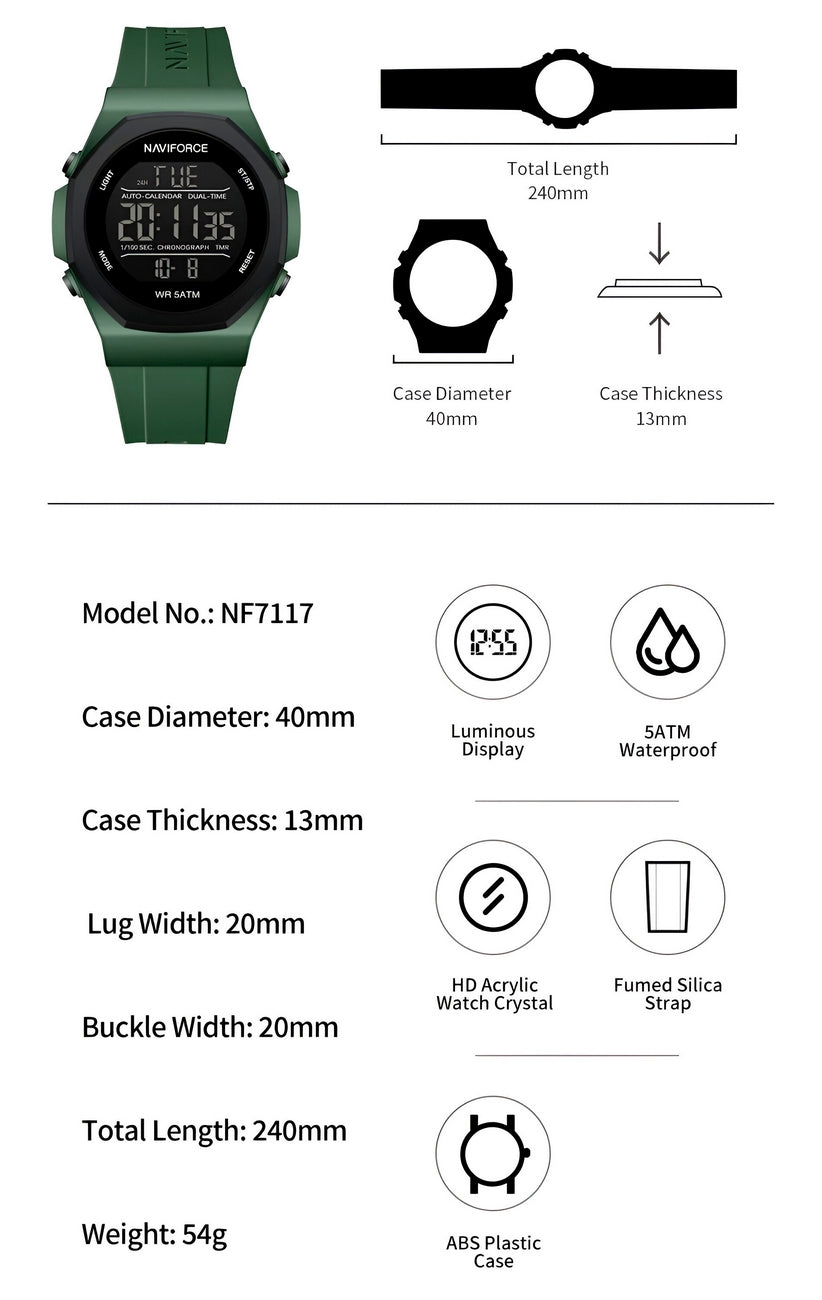 Reloj Naviforce Deportivo Nf7117 Digital