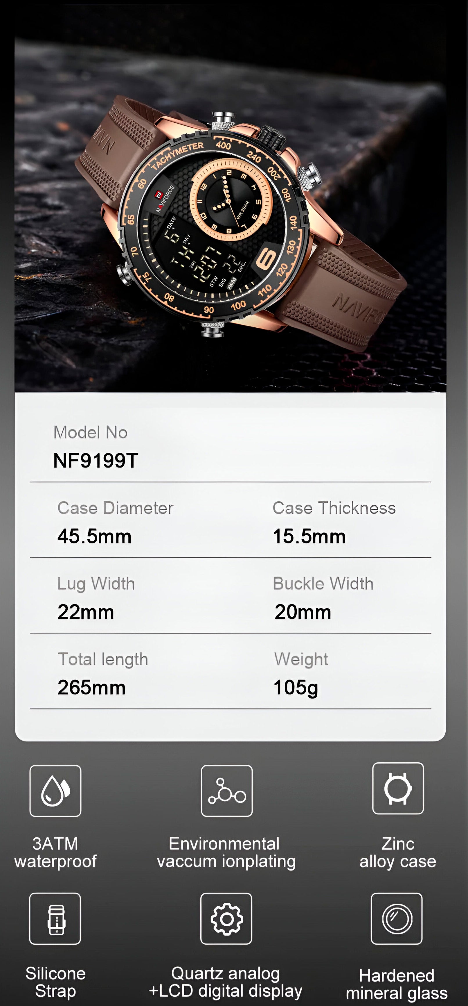 Reloj Naviforce Sport Nf9199t Hombre Dig